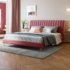 Lined Headboard Bed