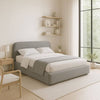 Soft Grey Minimal Curved Bed
