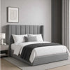 Grey Wingback Channel Bed
