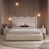 Ivory Wave Headboard Bed