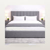 Grey Panel-Tufted Upholstered Bed