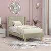 Tall Wingback Headboard Bed