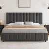 Charcoal Grey Channel Platform Bed