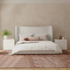 Winged Upholstered Linen Bed