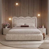 Ivory Wave Headboard Bed