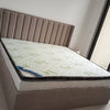 Taupe Channel Headboard Bed with Mattress