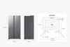 Dimensions diagram of the refrigerator