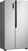 Angled view of the LG side by side refrigerator