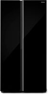 Hitachi 656L side by side refrigerator in glass black