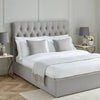Grey Button-Tufted Chesterfield Bed