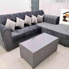 Dark Grey L-Shaped Sectional Sofa with Storage Ottoman (Used)