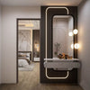 Modern Vanity Table With LED Mirror & Wall Panel