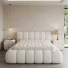 Cream Boucle Puffy Platform Bed