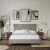 Button Tufted Headboard Bed Frame