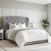 Button Tufted Upholstered Headboard Bed