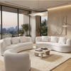 White Curved Modern Sofa Set (Used)
