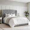 Button Tufted Upholstered Headboard Bed