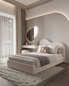 Curved Headboard Luxury Bed with Wall Panel & Dressing Table