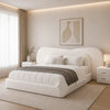 Aadir Luxury Curved Twin Headboard Bed | Premium Upholstered Bed