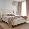 Angled Headboard Boucle Bed