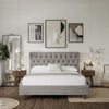 Button Tufted Headboard Bed Frame