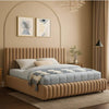 Caramel Velvet Ribbed Bed