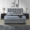 Tufted Upholstered Low Profile Bed With Drawers