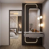 Modern Vanity Table With LED Mirror & Wall Panel