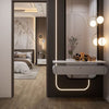 Modern Vanity Table With LED Mirror & Wall Panel