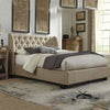 Winged Tufted Upholstered Bed Frame