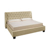 Winged Tufted Upholstered Bed Frame